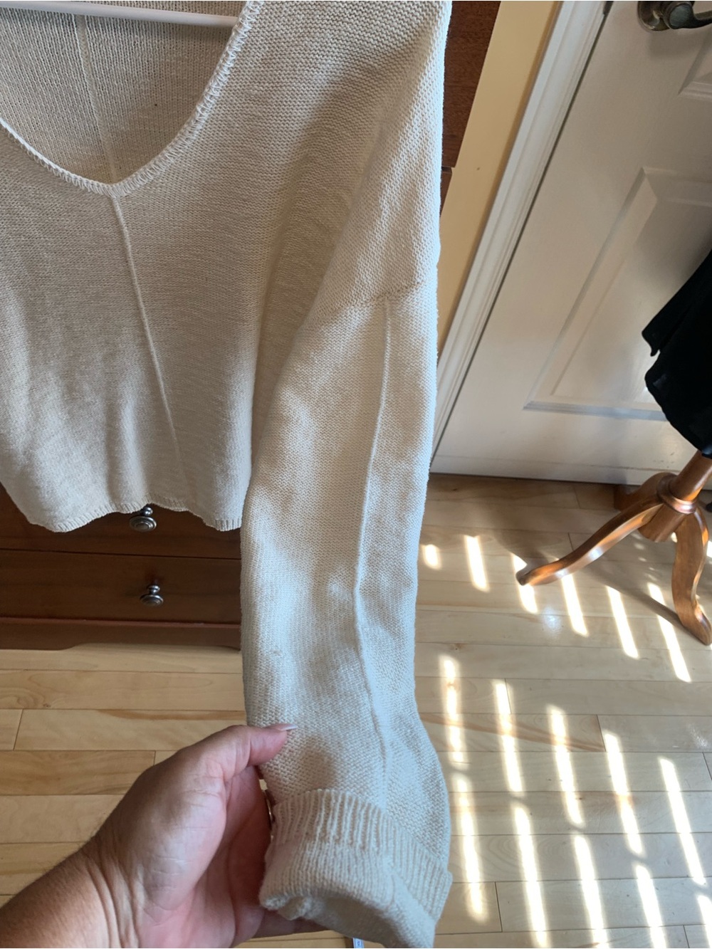 Sanctuary Cream Ribbed Knit sweater top - Picture 6 of 8